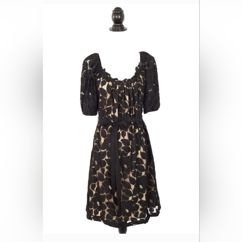 #1011 Karen kane black lace swing dress with ribbon belt sz.XL - Picture 2 of 11